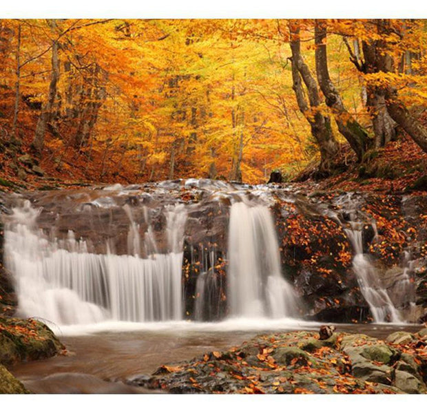 Landscape Wallpaper Wall Mural - Autumn Landscape : Waterfall In Forest