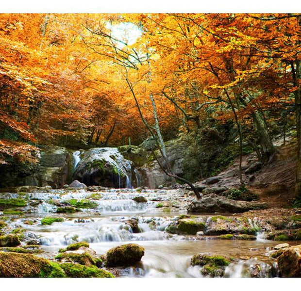 Landscape Wallpaper Wall Mural - Autumn - Waterfall