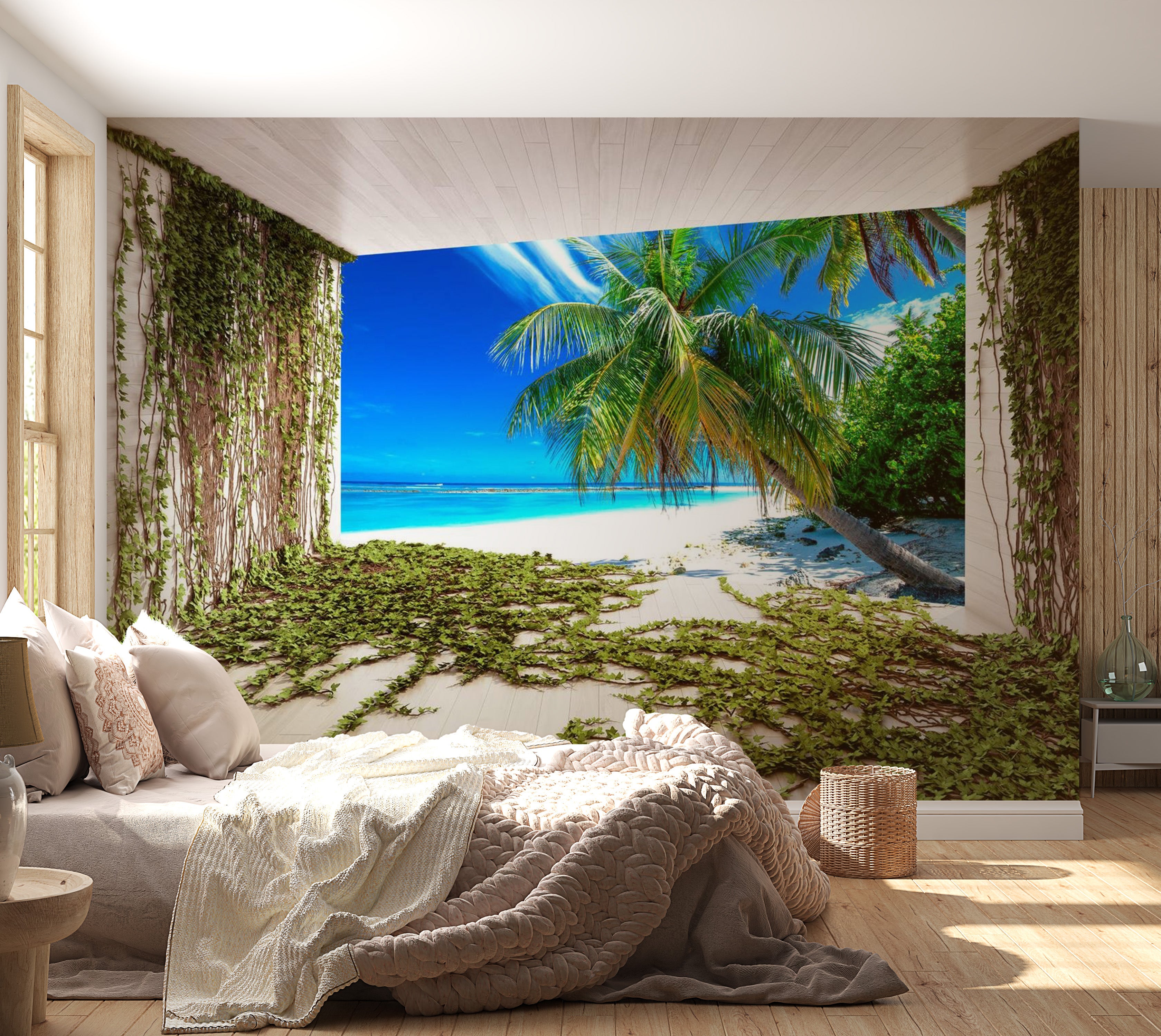 Landscape Wallpaper Wall Mural - Beach And Ivy