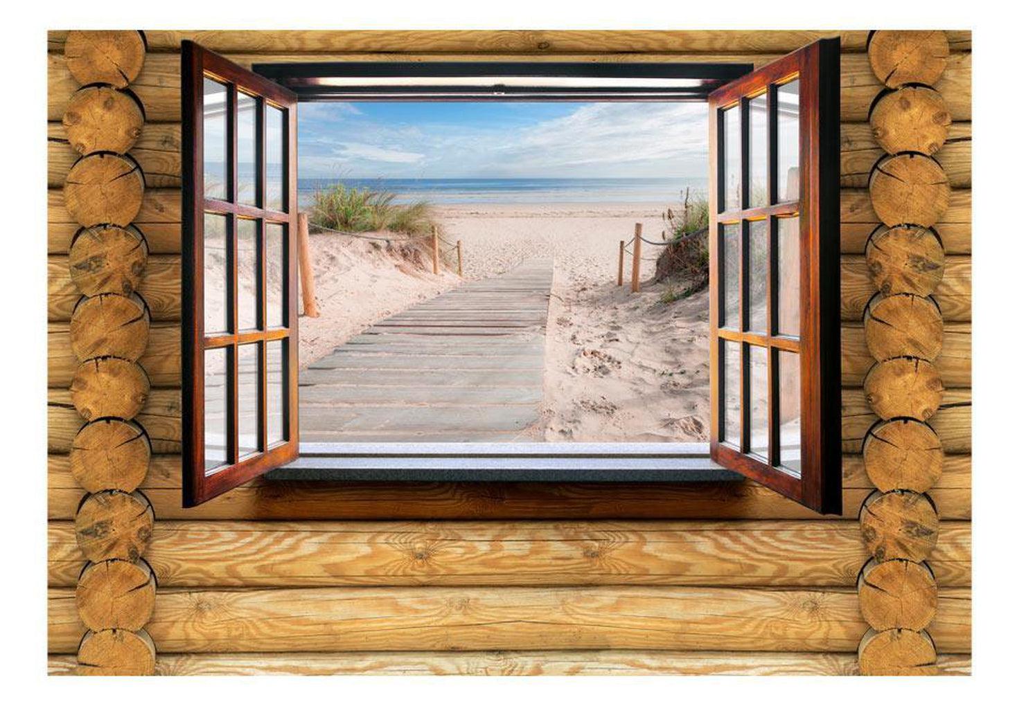 Landscape Wallpaper Wall Mural - Beach Window View