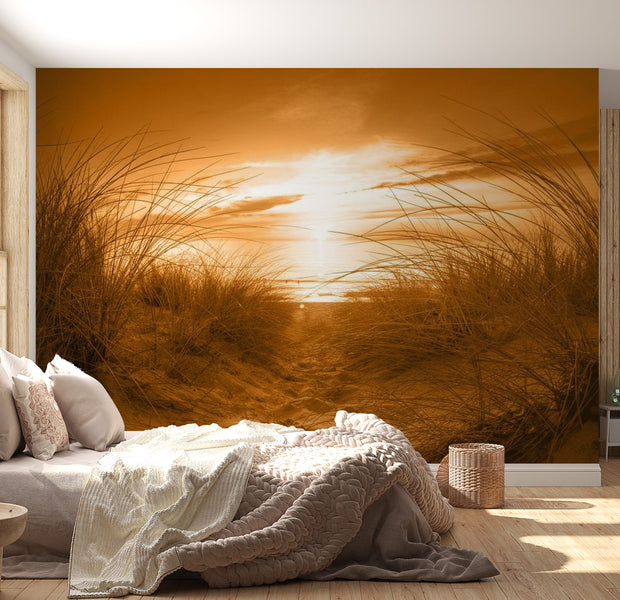 Landscape Wallpaper Wall Mural - Beach In Sepia
