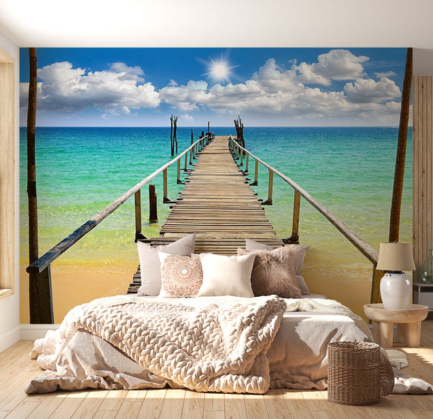 Landscape Wallpaper Wall Mural - Ocean Bridge