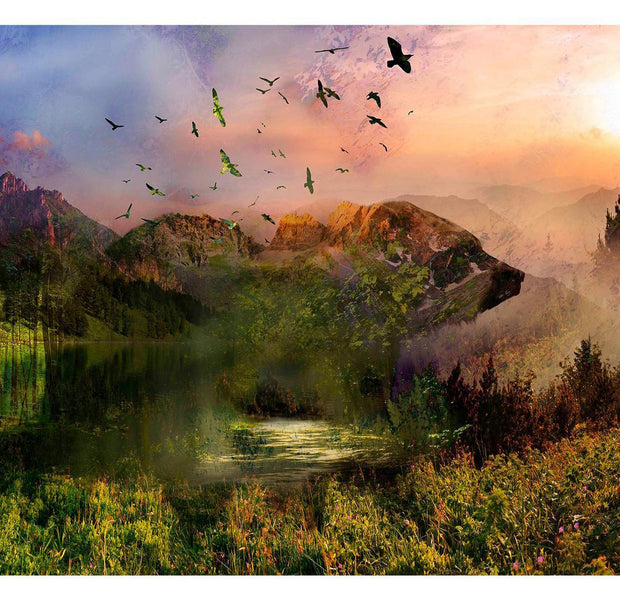Landscape Wallpaper Wall Mural - Mountain Bear