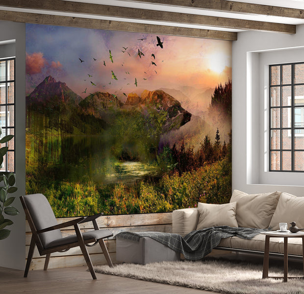Landscape Wallpaper Wall Mural - Mountain Bear