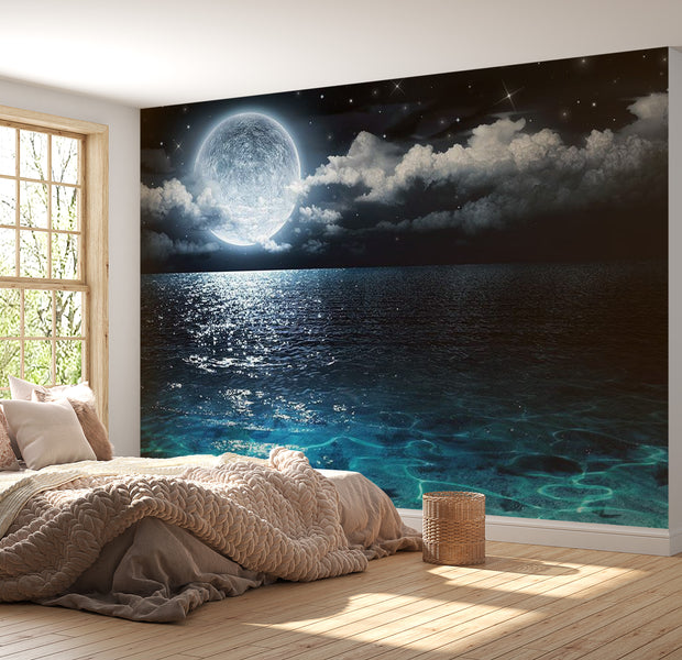 Landscape Wallpaper Wall Mural - Full Moon Lagoon