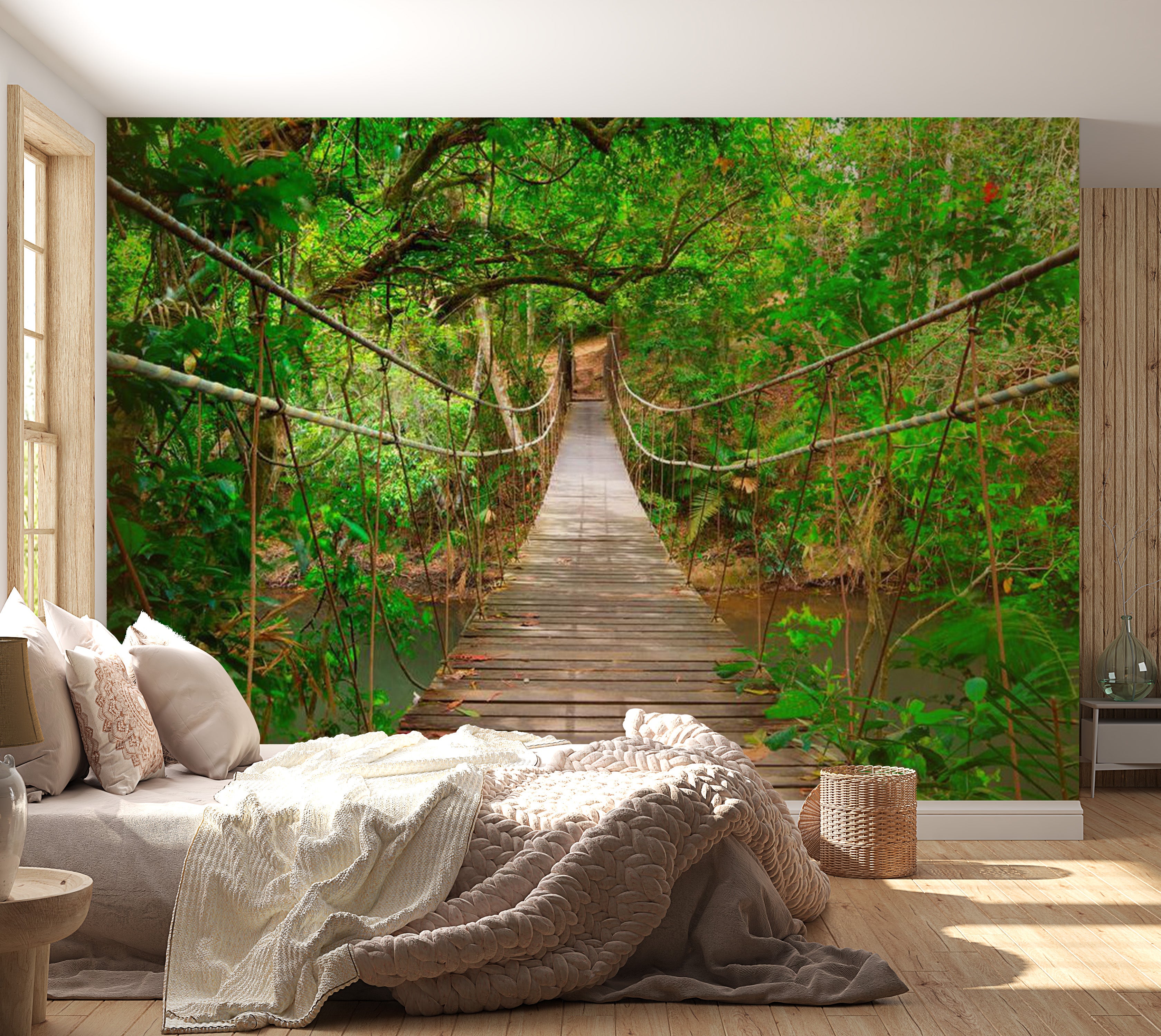 Landscape Wallpaper Wall Mural - Jungle Bridge