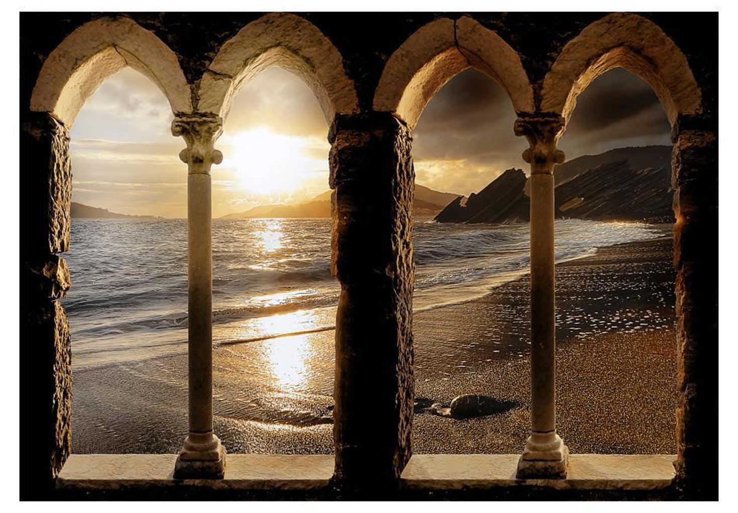 Landscape Wallpaper Wall Mural - Castle Beach View