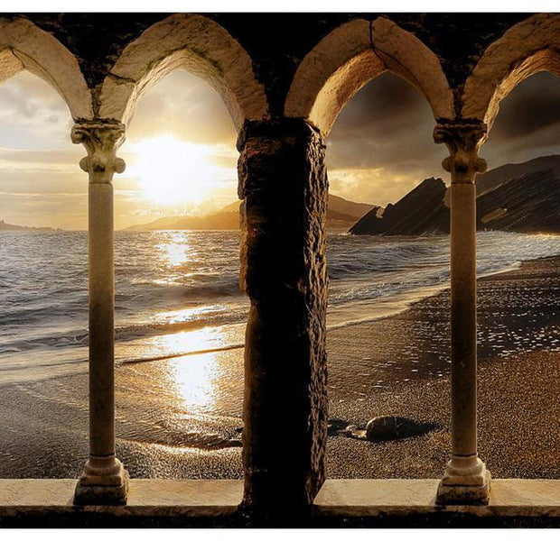 Landscape Wallpaper Wall Mural - Castle Beach View