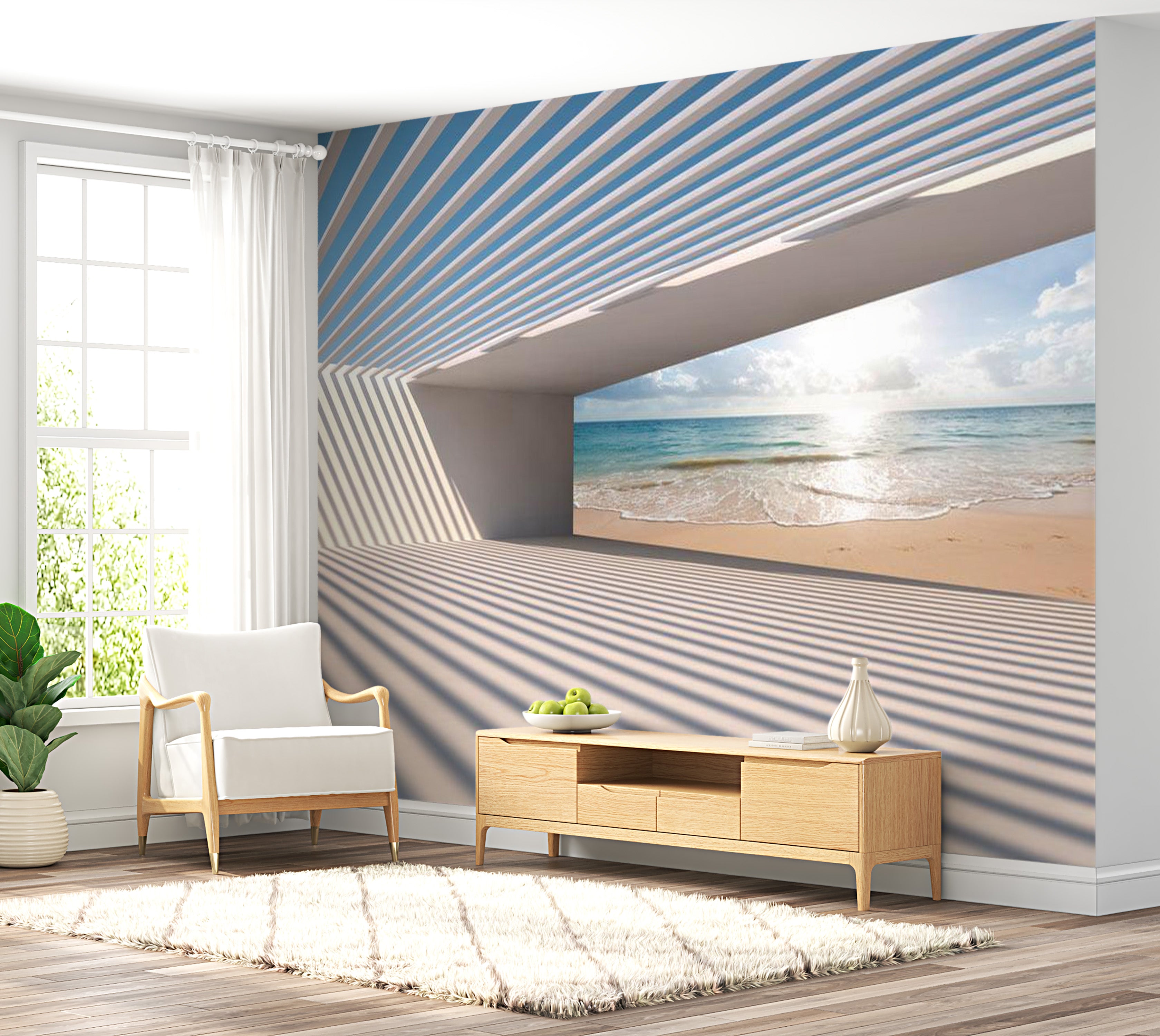 Landscape Wallpaper Wall Mural - City Beach