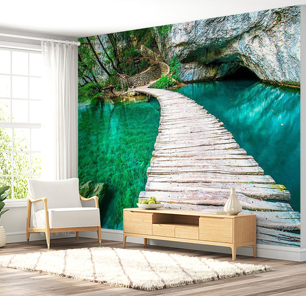 Landscape Wallpaper Wall Mural - Old Lake Bridge