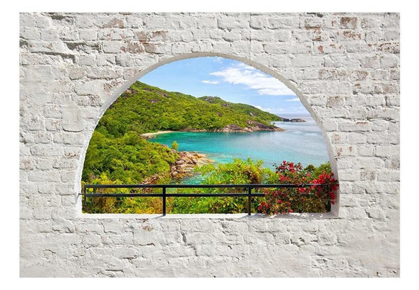 Landscape Wallpaper Wall Mural - Tropical Window View