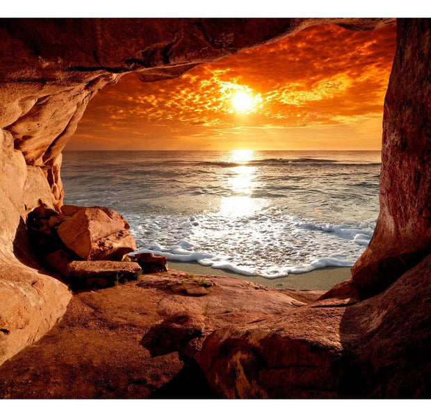 Landscape Wallpaper Wall Mural - Beach Cave Sunset