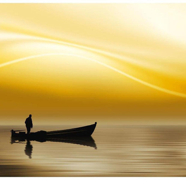 Landscape Wallpaper Wall Mural - Fishing At Sunset
