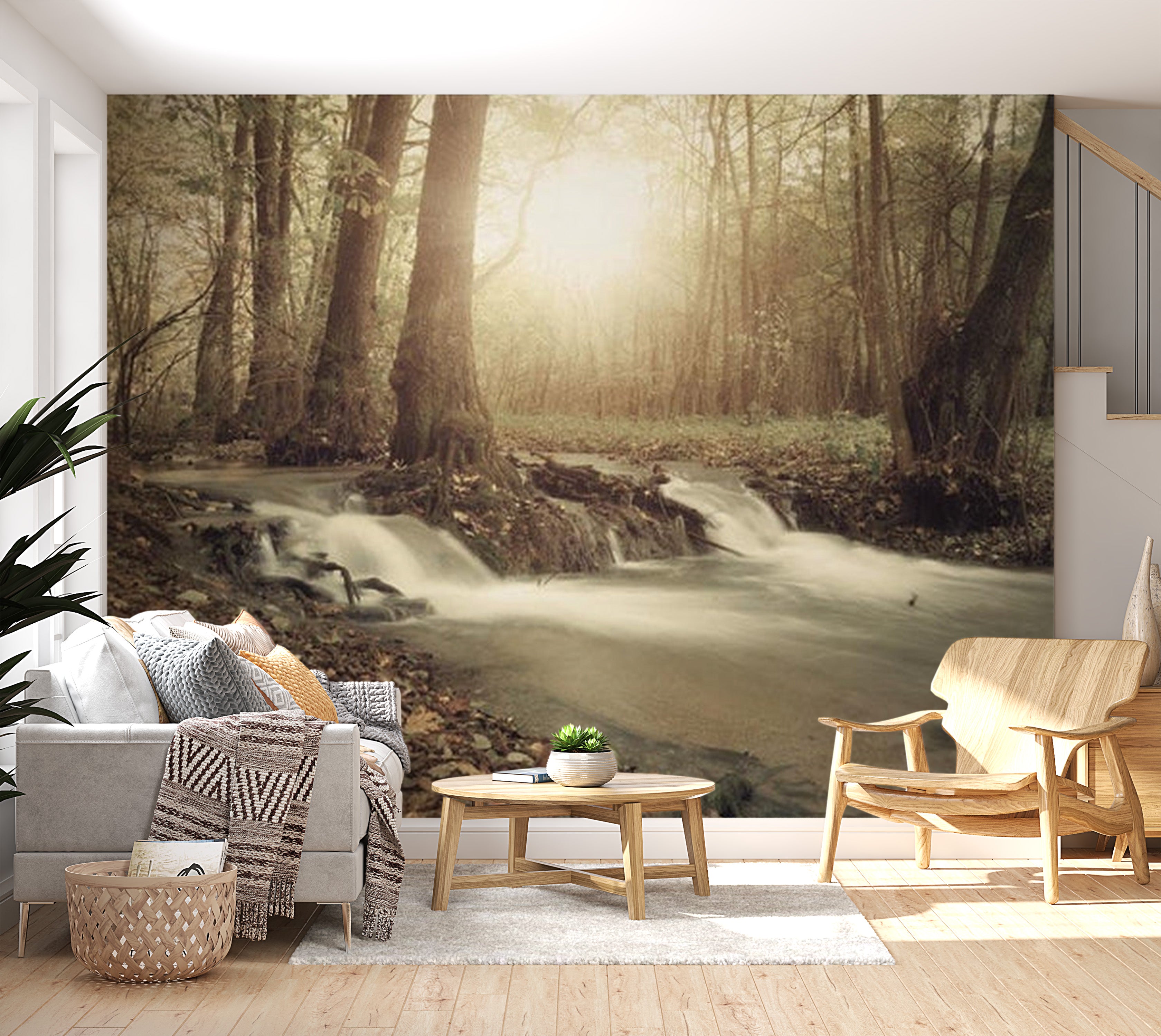 Landscape Wallpaper Wall Mural - Forest Brook