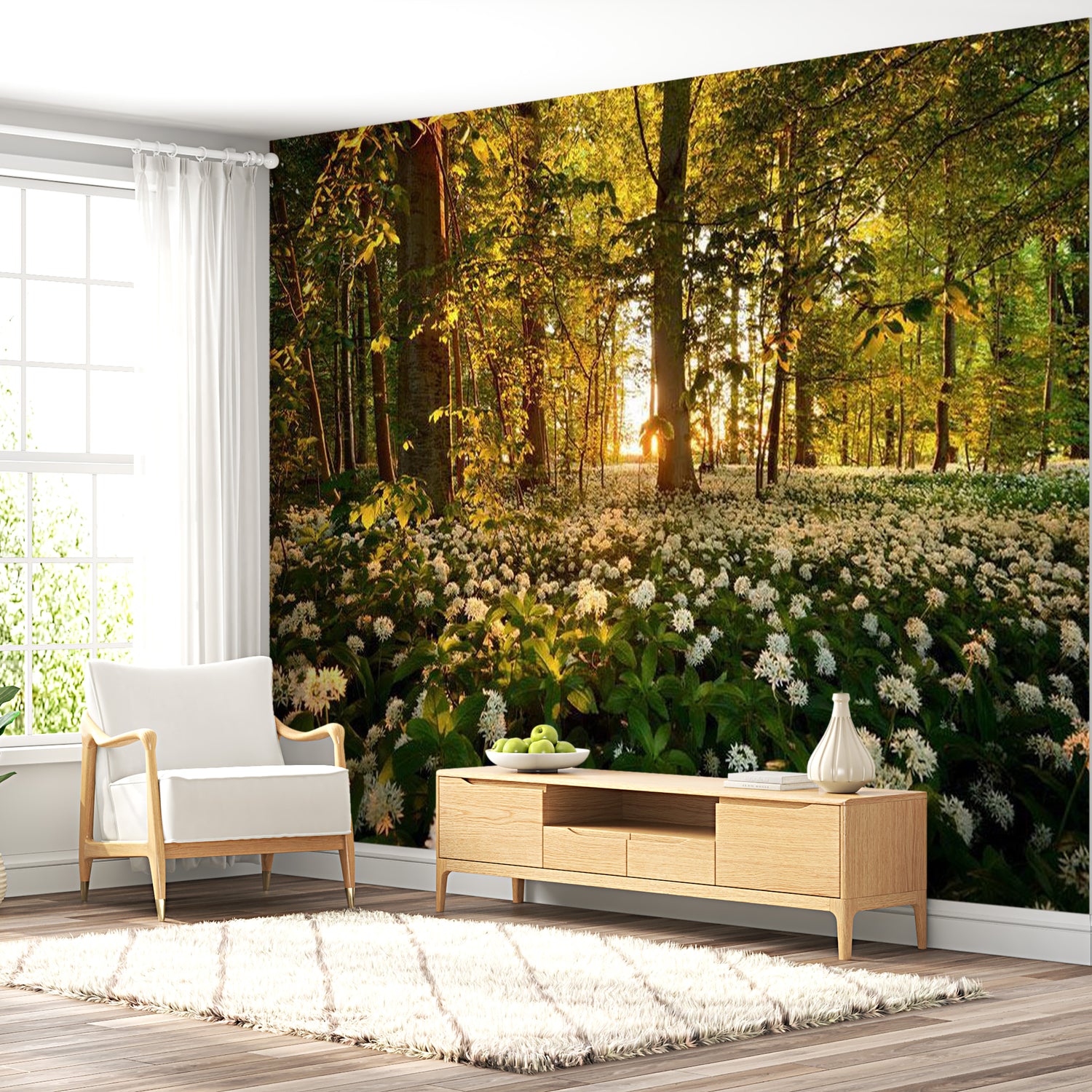 Landscape Wallpaper Wall Mural - Flower Forest