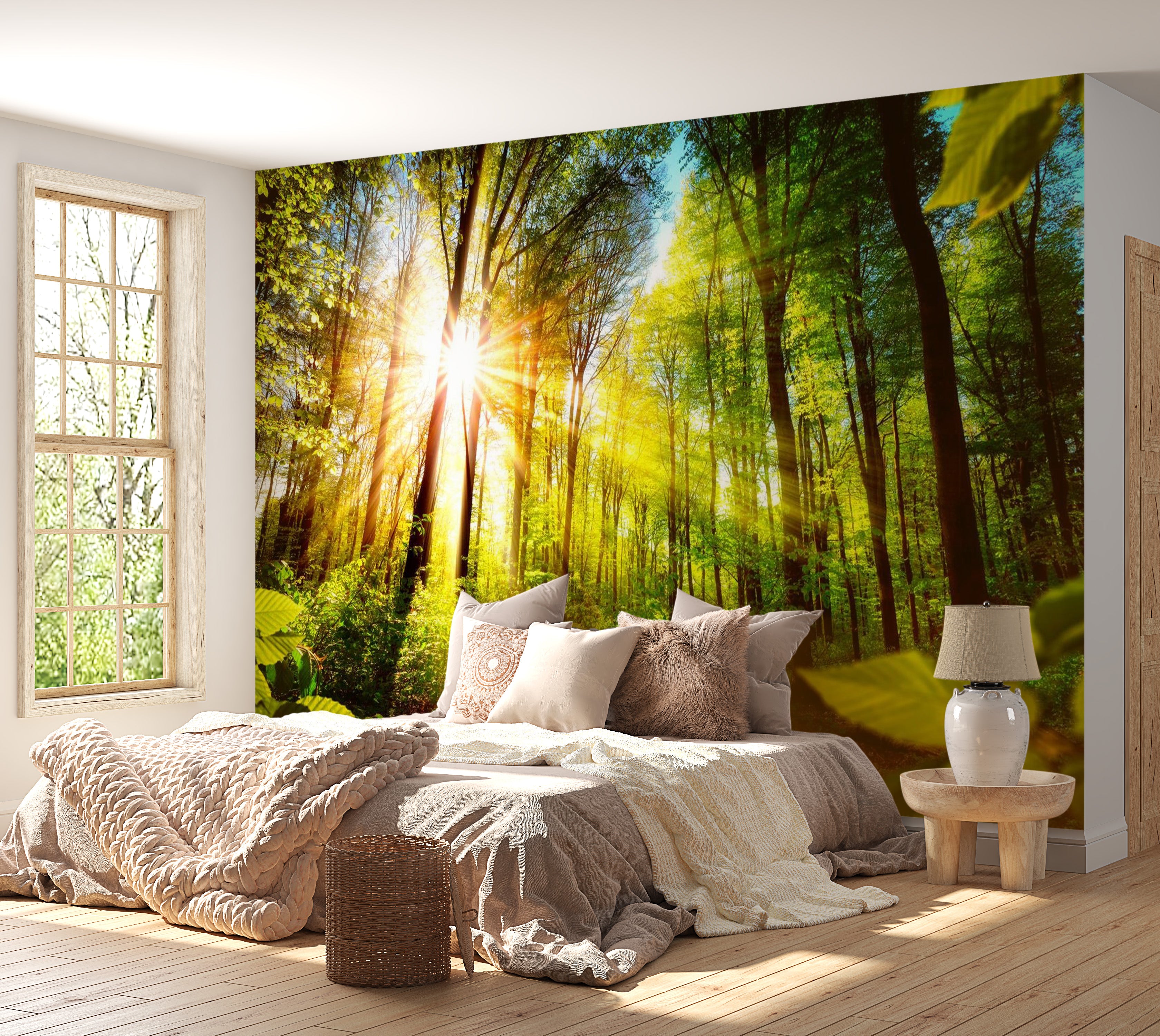 Landscape Wallpaper Wall Mural - Rainforest Sunshine