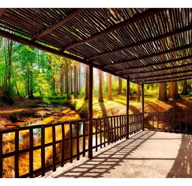 Landscape Wallpaper Wall Mural - Forest Cabin