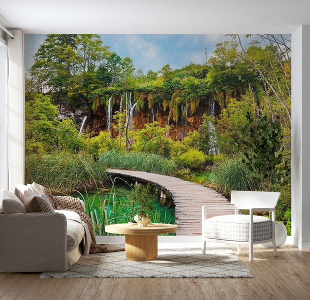 Landscape Wallpaper Wall Mural - Wooden Nature Path