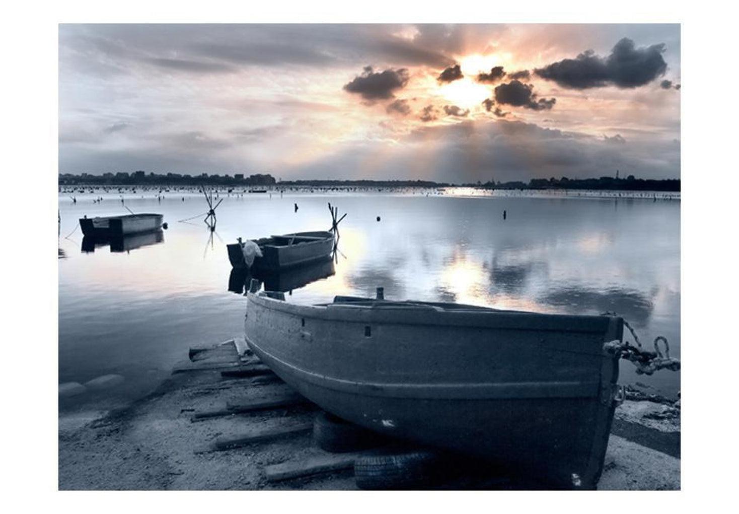 Landscape Wallpaper Wall Mural - Little Port Boats