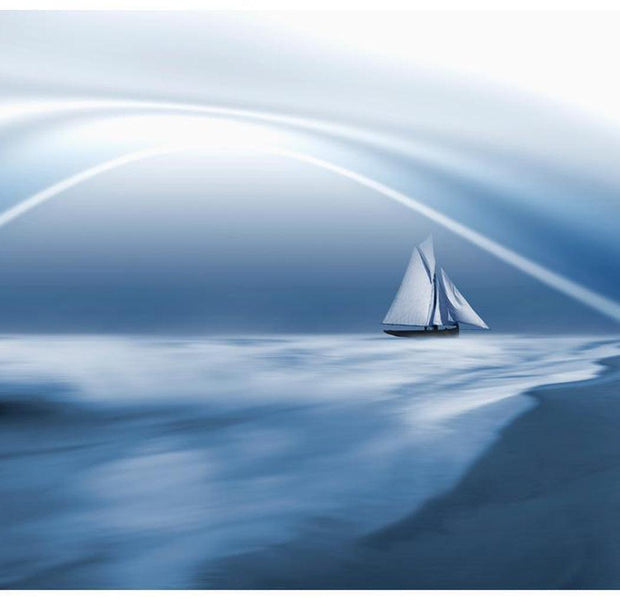 Landscape Wallpaper Wall Mural - Lonely Sail Drifting