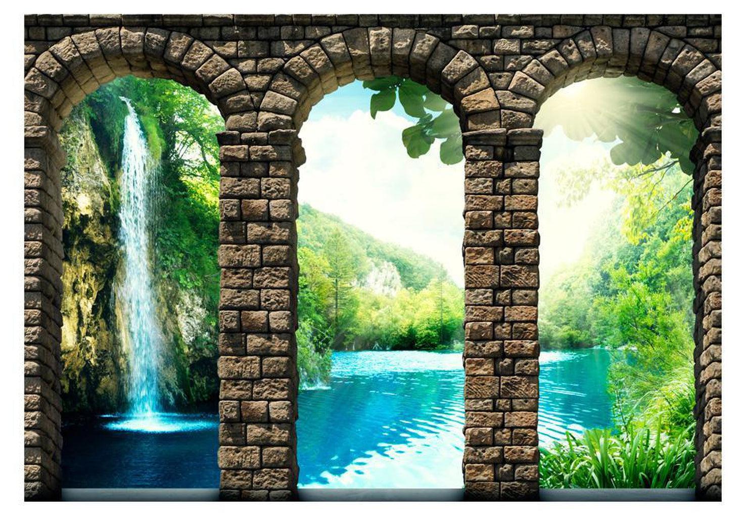 Landscape Wallpaper Wall Mural - Mysterious Waterfall