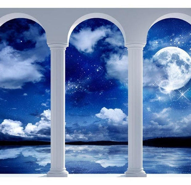 Landscape Wallpaper Wall Mural - Night In Greece