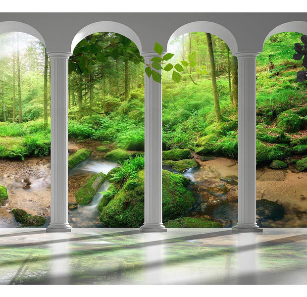 Landscape Wallpaper Wall Mural - Pillars And Forest