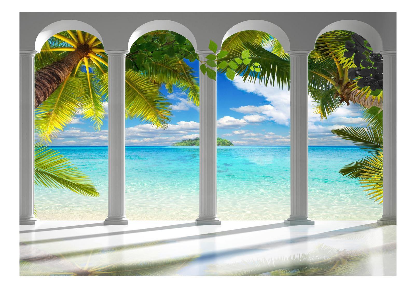 Landscape Wallpaper Wall Mural - Sea Behind Columns