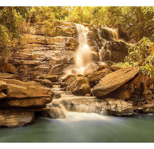 Landscape Wallpaper Wall Mural - Sunny Waterfall