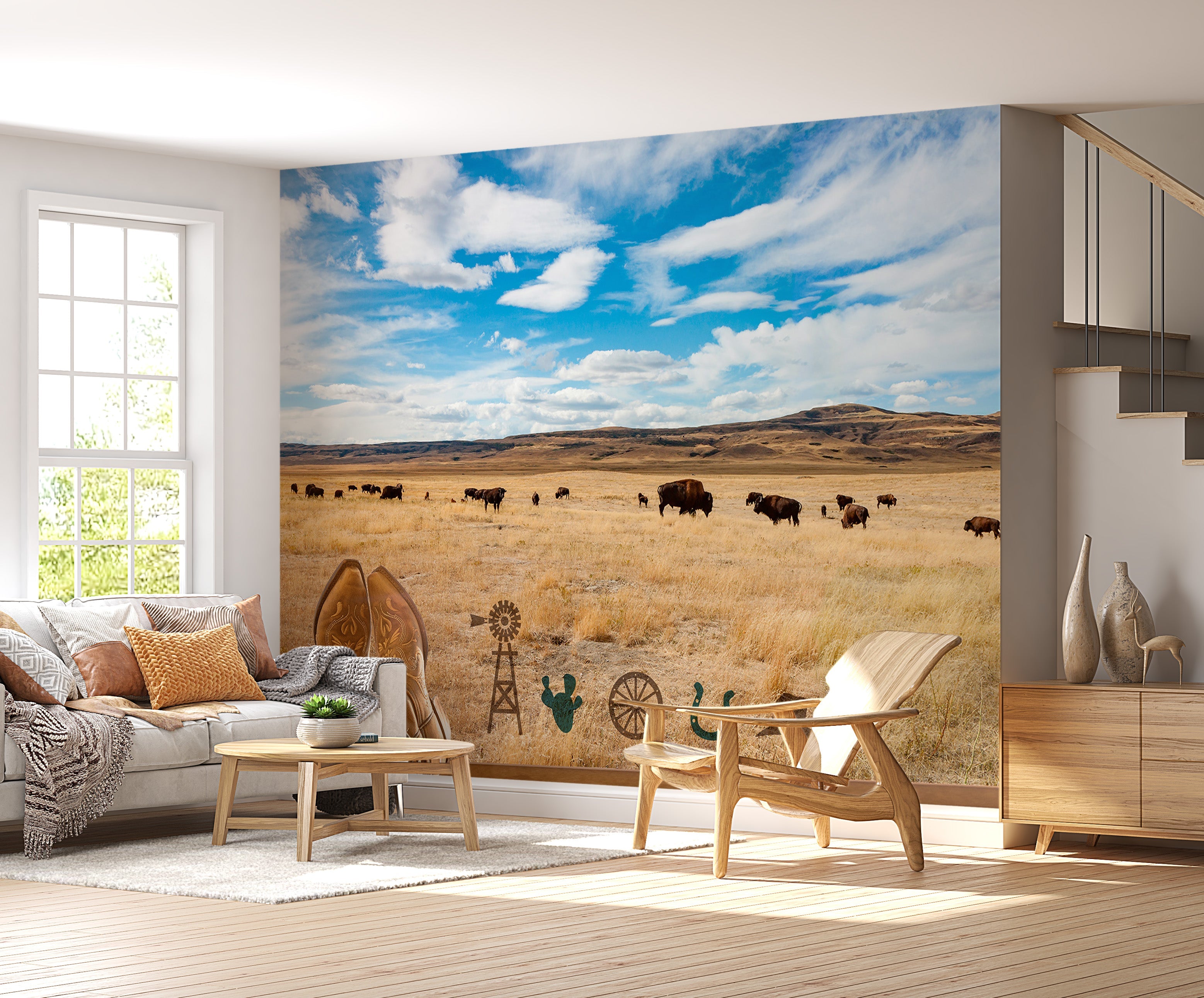 Landscape Wallpaper Wall Mural - Texas Ranch-Tiptophomedecor