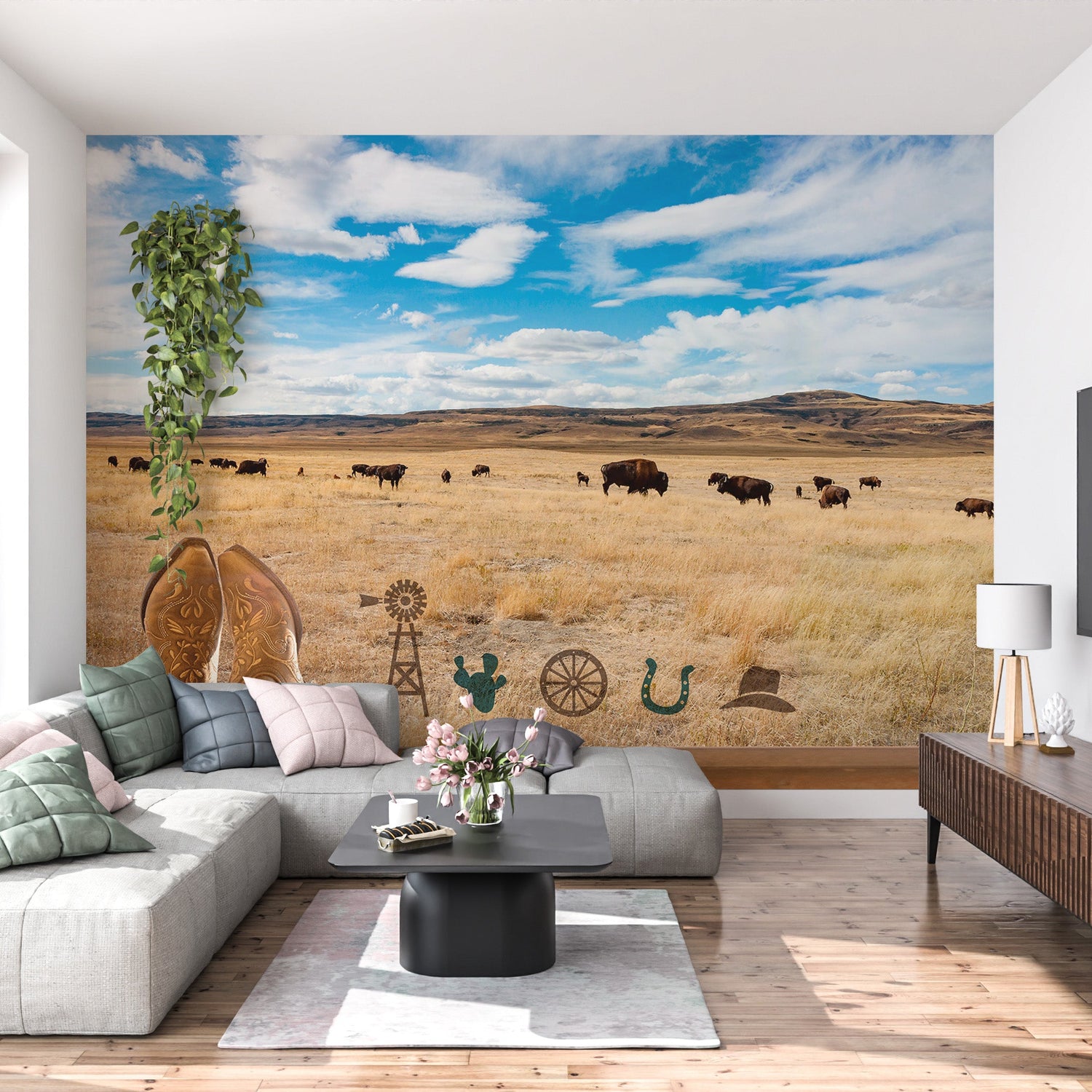 Landscape Wallpaper Wall Mural - Texas Ranch-Tiptophomedecor