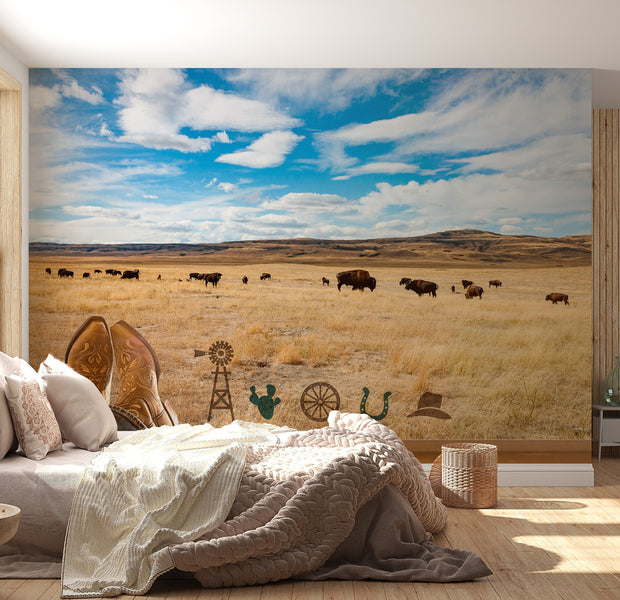 Landscape Wallpaper Wall Mural - Texas Ranch-Tiptophomedecor