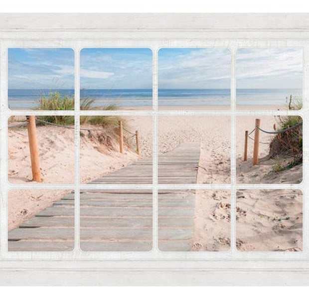 Landscape Wallpaper Wall Mural - Window & Beach