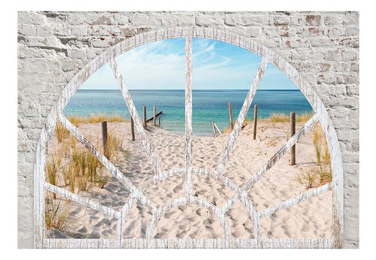 Landscape Wallpaper Wall Mural - Window View - Beach