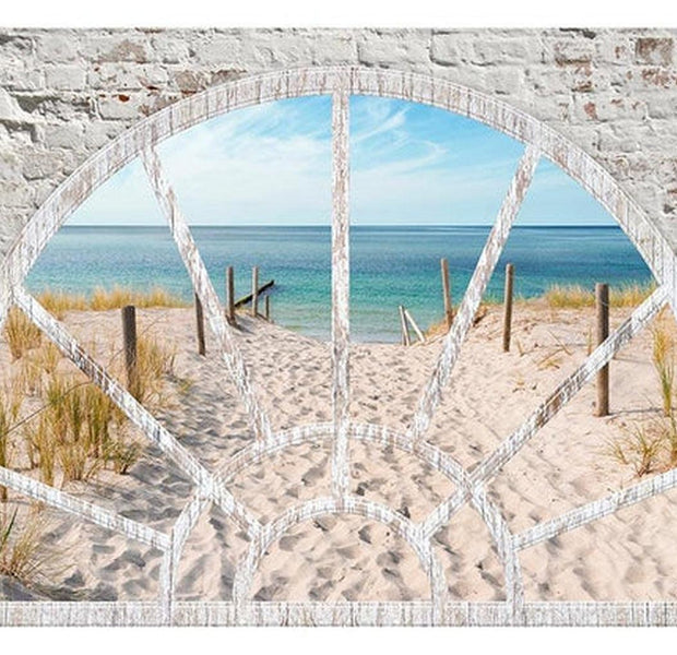 Landscape Wallpaper Wall Mural - Window View - Beach