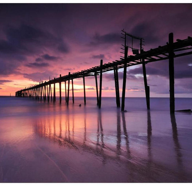 Landscape Wallpaper Wall Mural - Wooden Pier