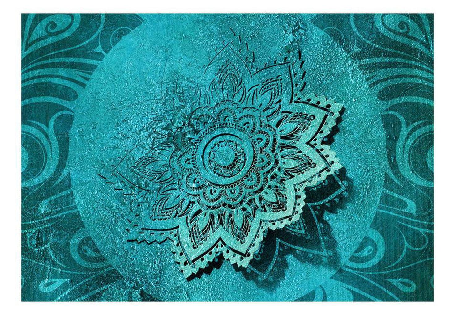 Mandala Wallpaper Wall Mural - Azure Flower