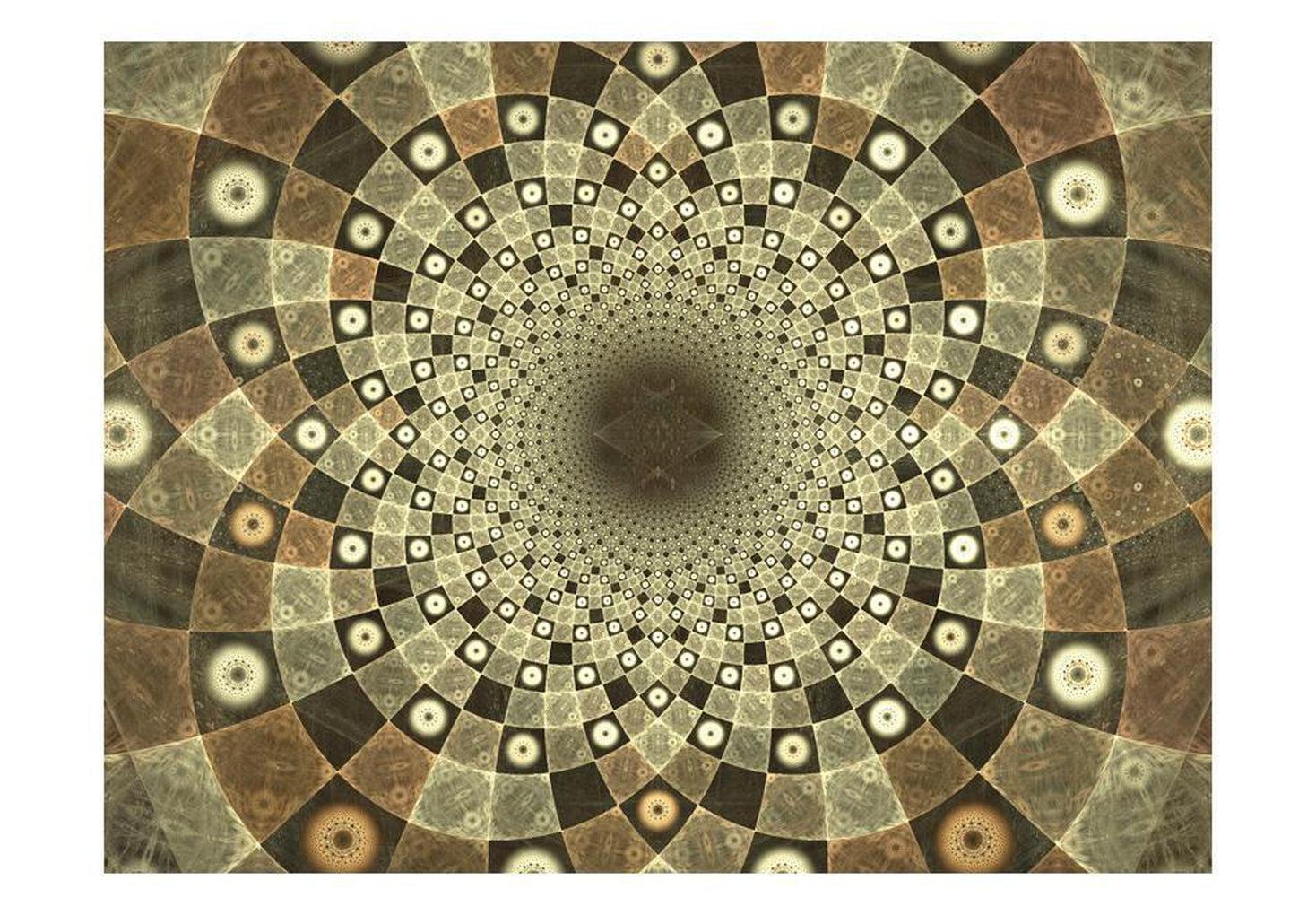 Mandala Wallpaper Wall Mural - Brown Mosaic