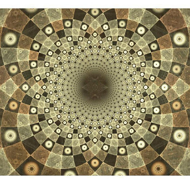 Mandala Wallpaper Wall Mural - Brown Mosaic