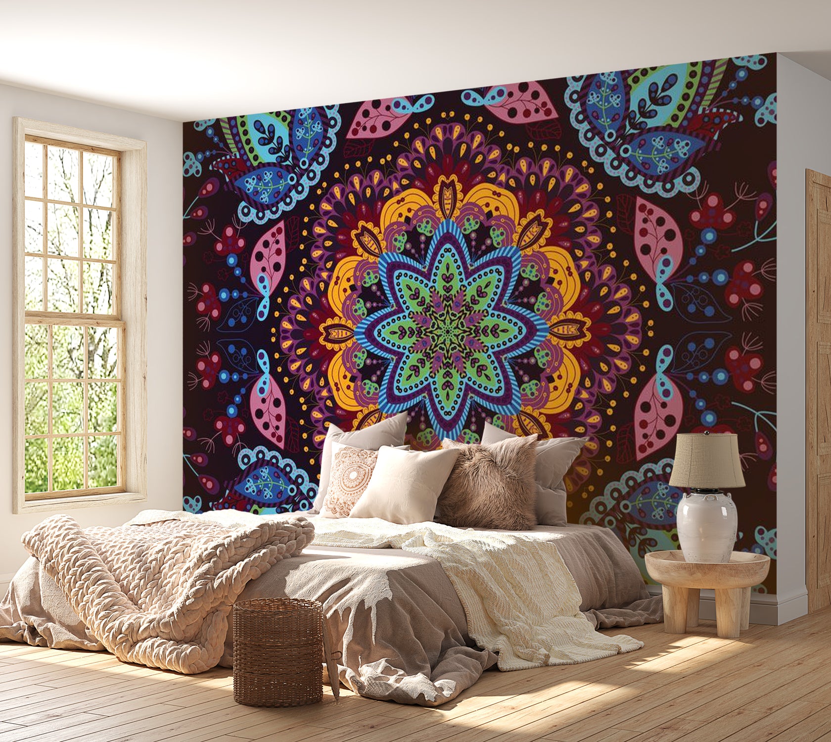 Mandala Wallpaper Wall Mural - Colorful Kaleidoscope