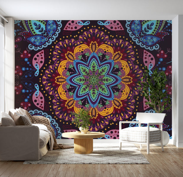 Mandala Wallpaper Wall Mural - Colorful Kaleidoscope