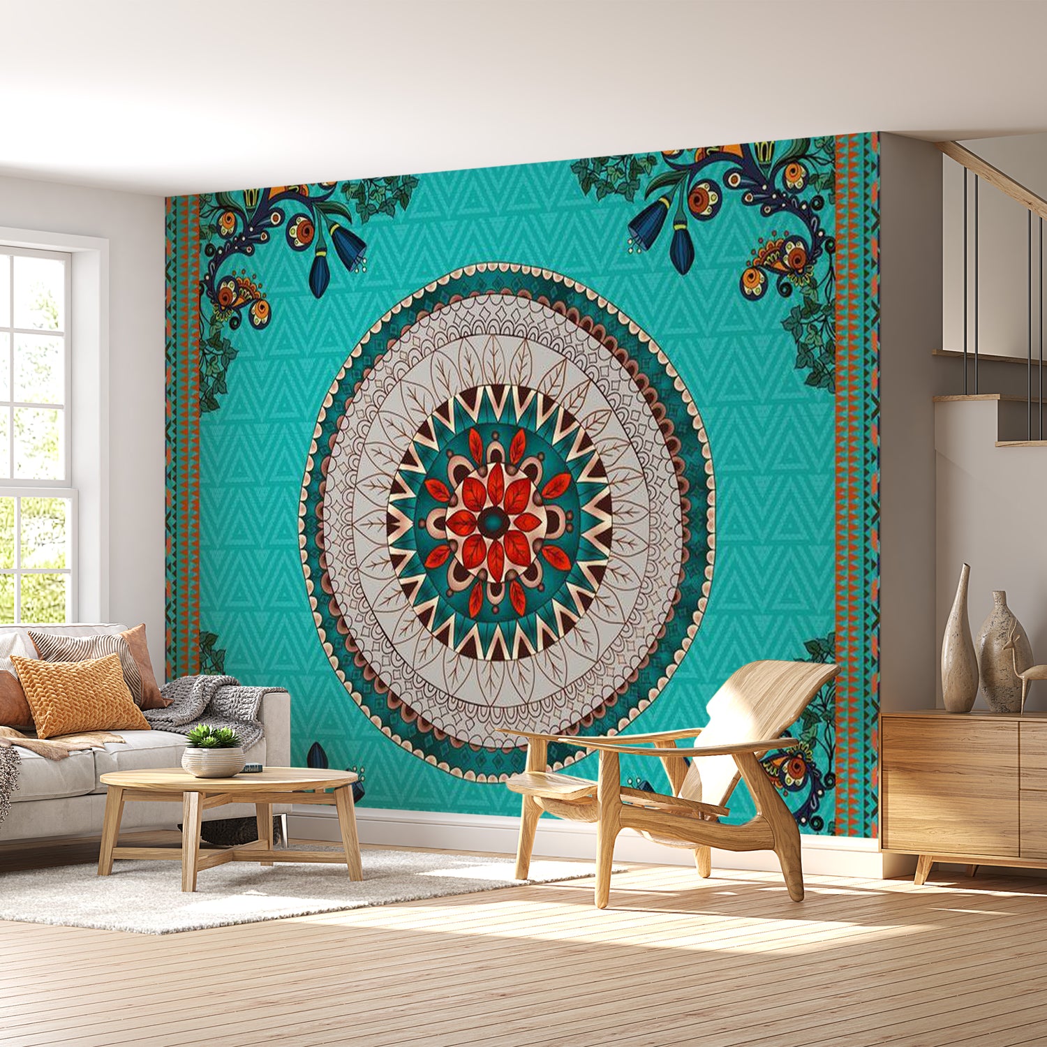 Mandala Wallpaper Wall Mural - Folk Inspiration