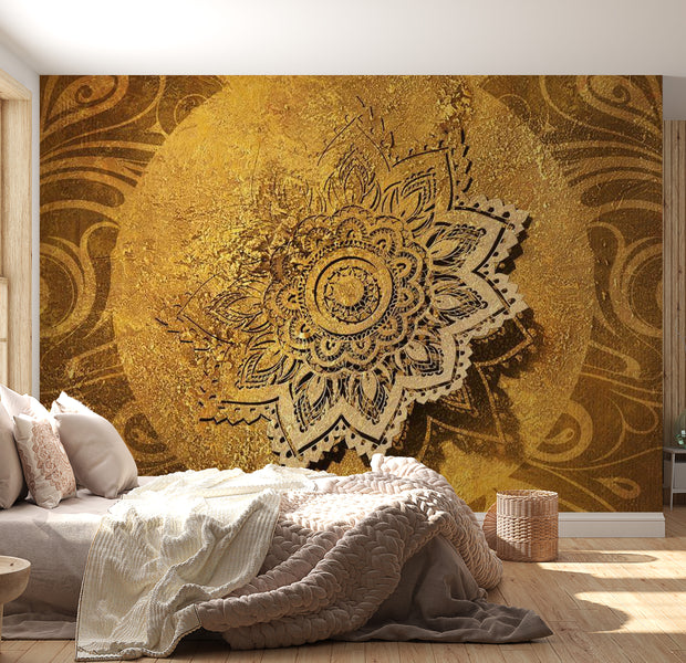 Mandala Wallpaper Wall Mural - Golden Illumination