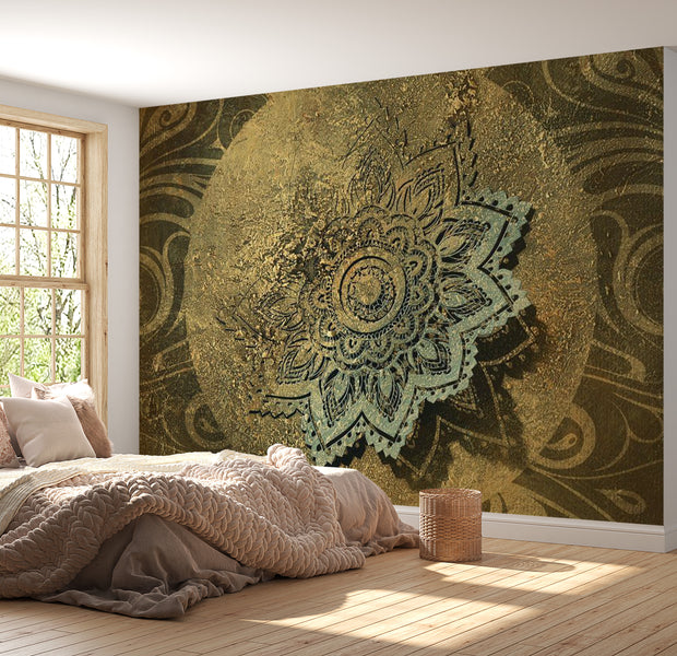 Mandala Wallpaper Wall Mural - Golden Treasure