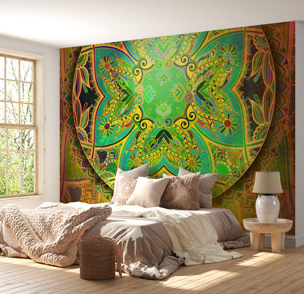 Mandala Wallpaper Wall Mural - Emerald Fantasy