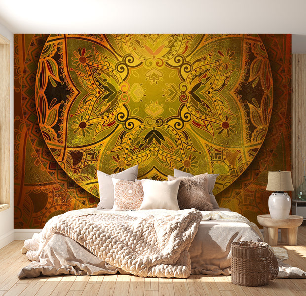 Mandala Wallpaper Wall Mural - Golden Poem