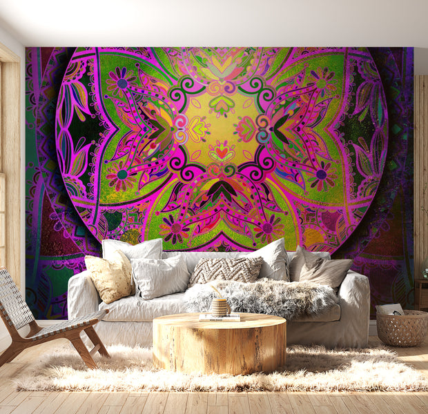 Mandala Wallpaper Wall Mural - Pink Expression