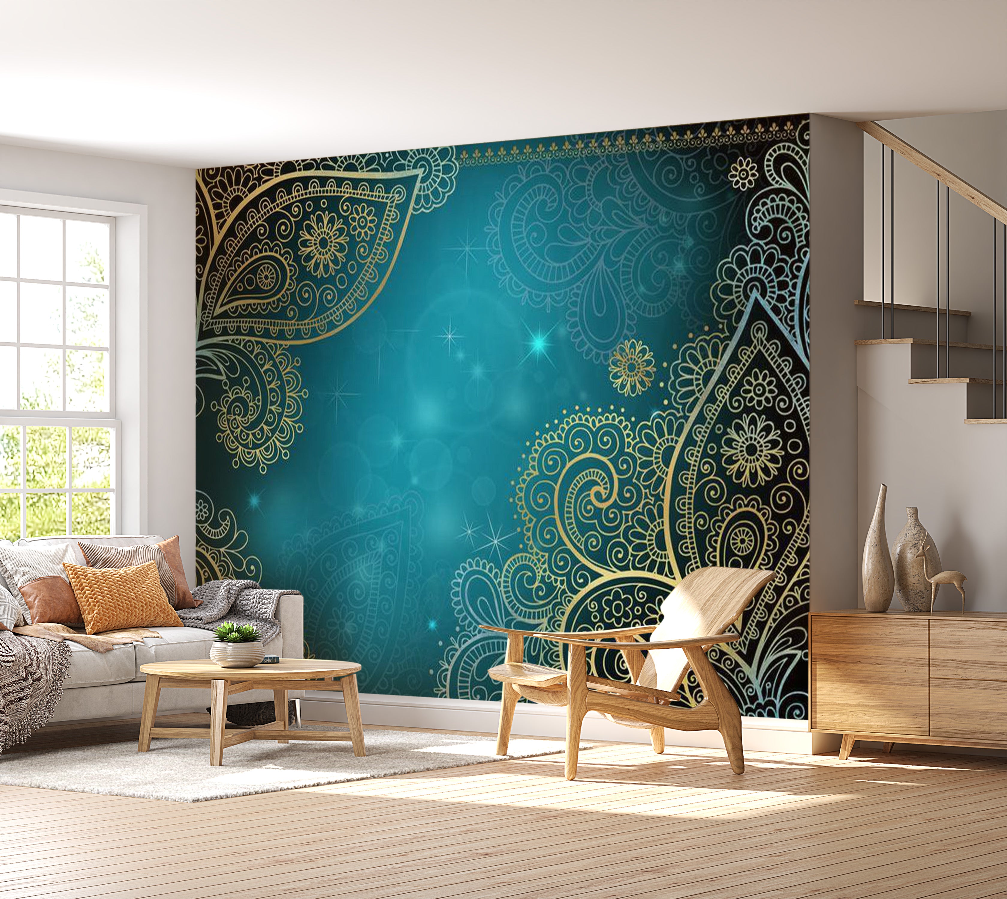 Mandala Wallpaper Wall Mural - Oriental Wings