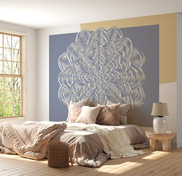 Mandala Wallpaper Wall Mural - White Ornament
