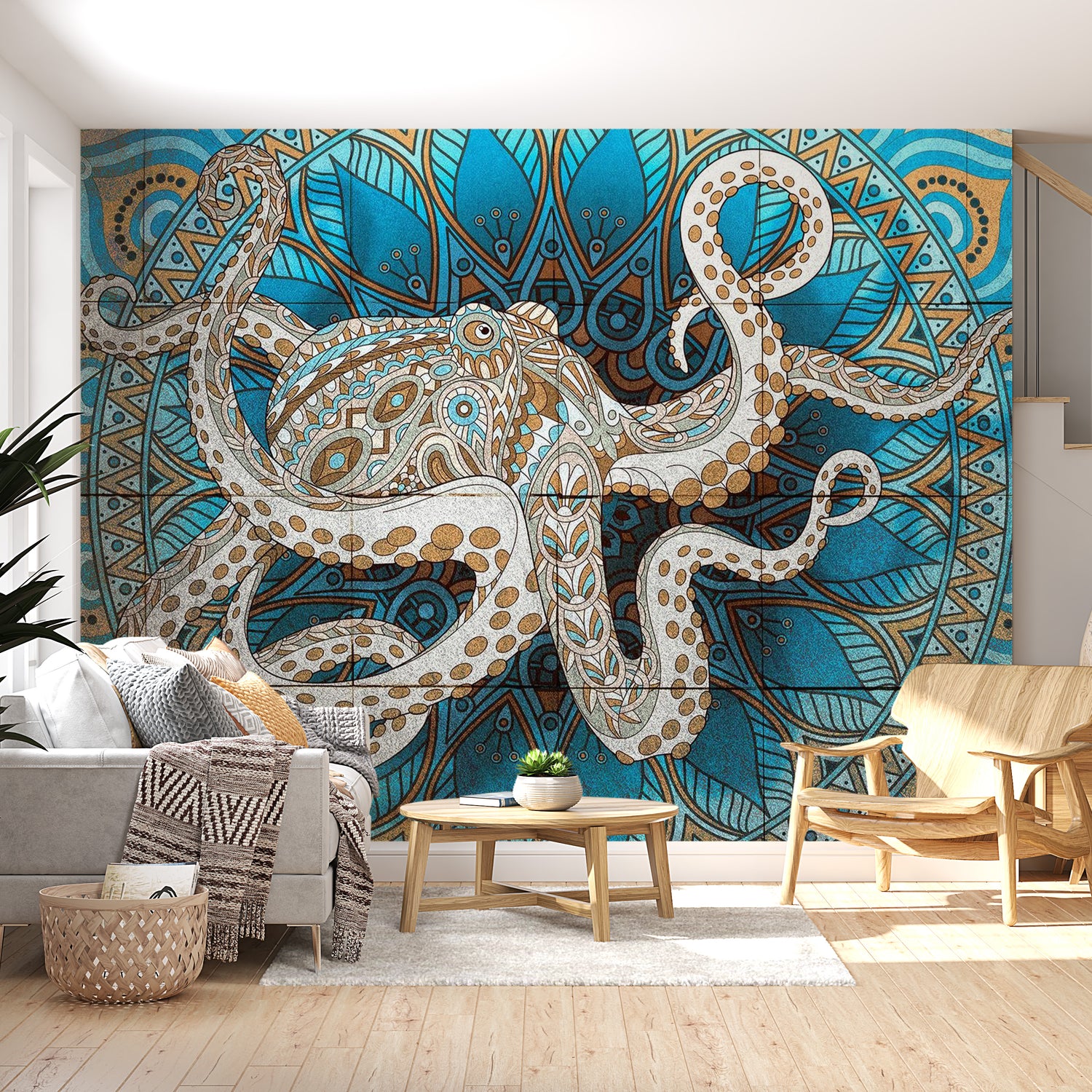 Mandala Wallpaper Wall Mural - Octopus